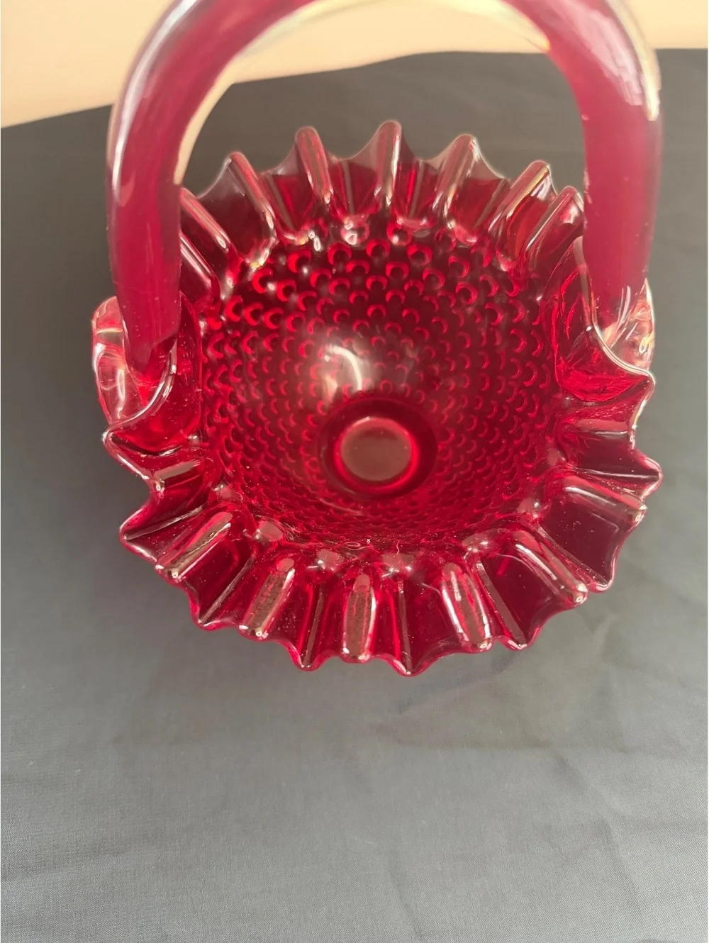 Hobnail Glass Basket